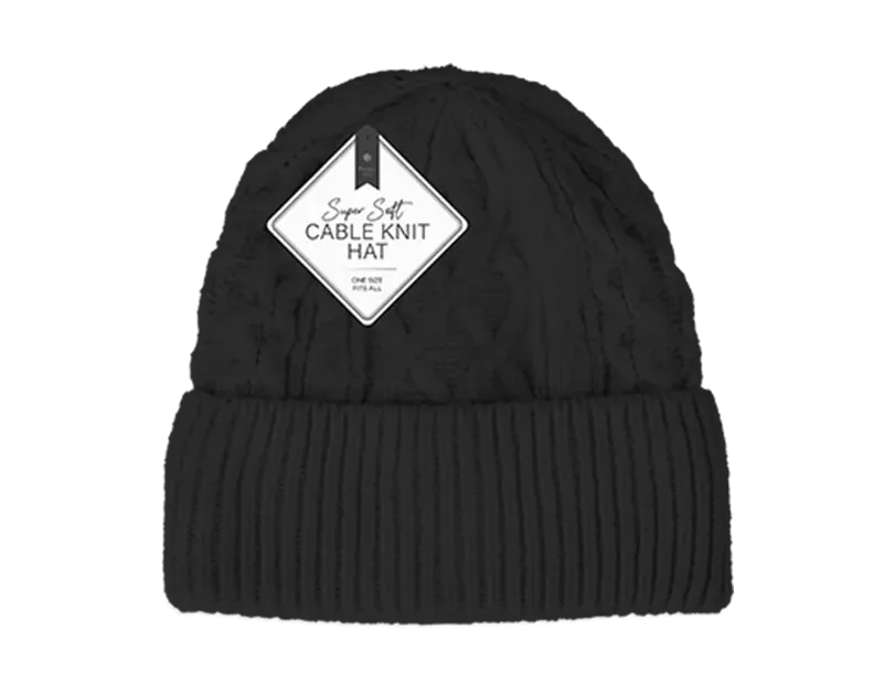 Ladies Super Soft Cable Knitted Hat