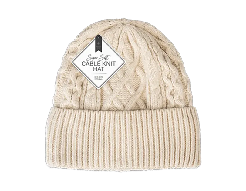 Ladies Super Soft Cable Knitted Hat