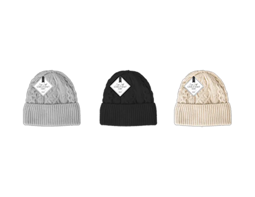 Ladies Super Soft Cable Knitted Hat