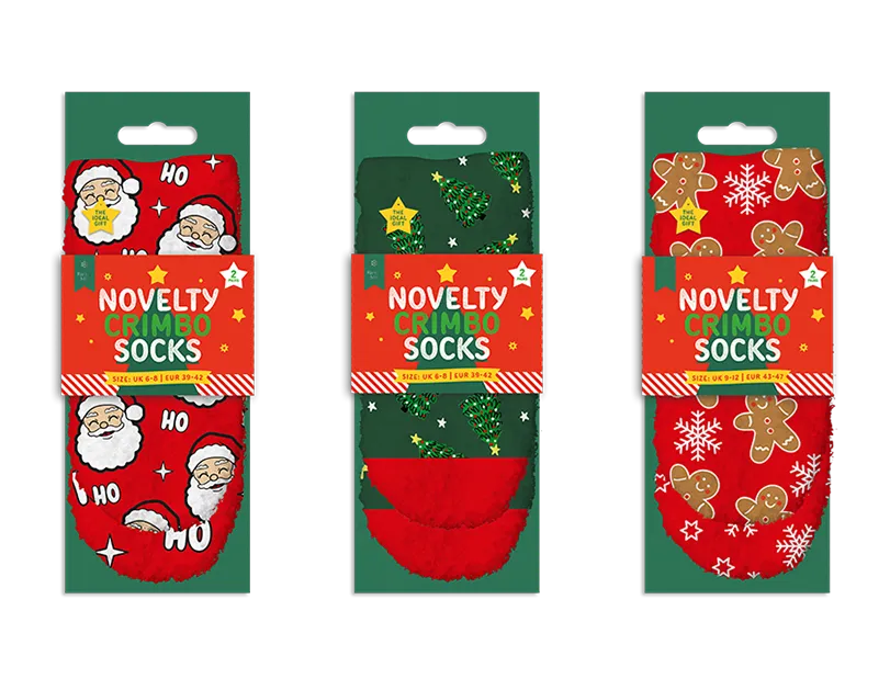 Men's Novelty Christmas Cosy Socks 2pk