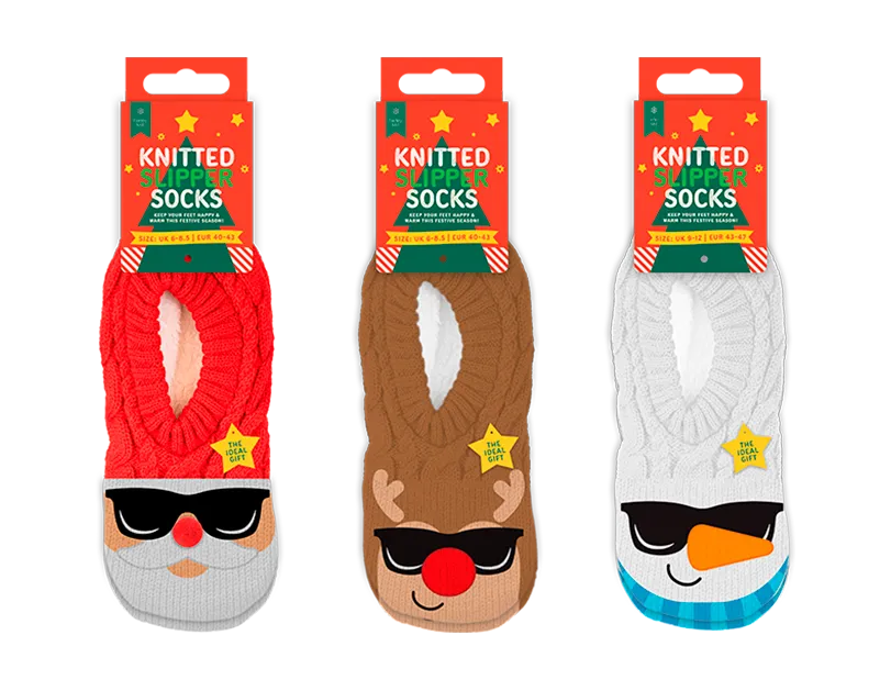Men's Xmas Novelty Knit Slipper Socks