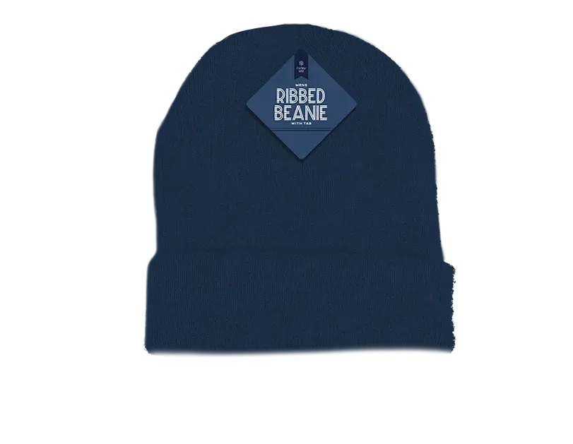 Men's Ribbed Beanie with Tab
