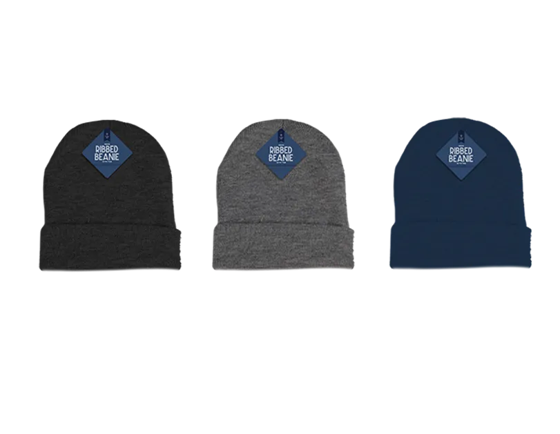 Men's Ribbed Beanie with Tab