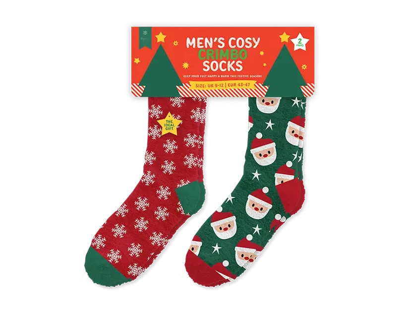 Festive Men's Socks 2pks