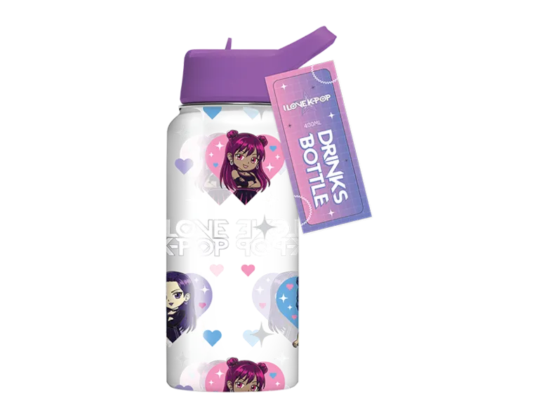 K-Pop Printed Bottle with Straw 400ml