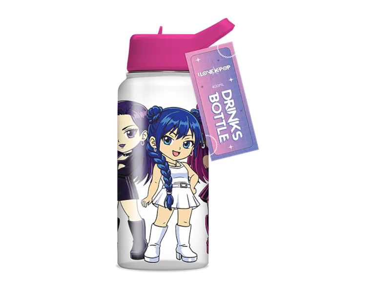 K-Pop Printed Bottle with Straw 400ml