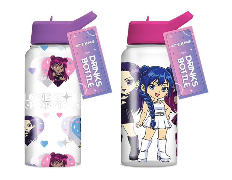 K-Pop Printed Bottle with Straw 400ml