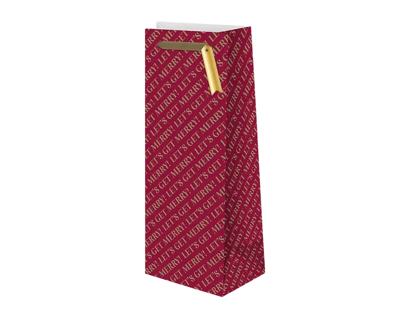 Christmas Luxury Foiled Bottle Bag