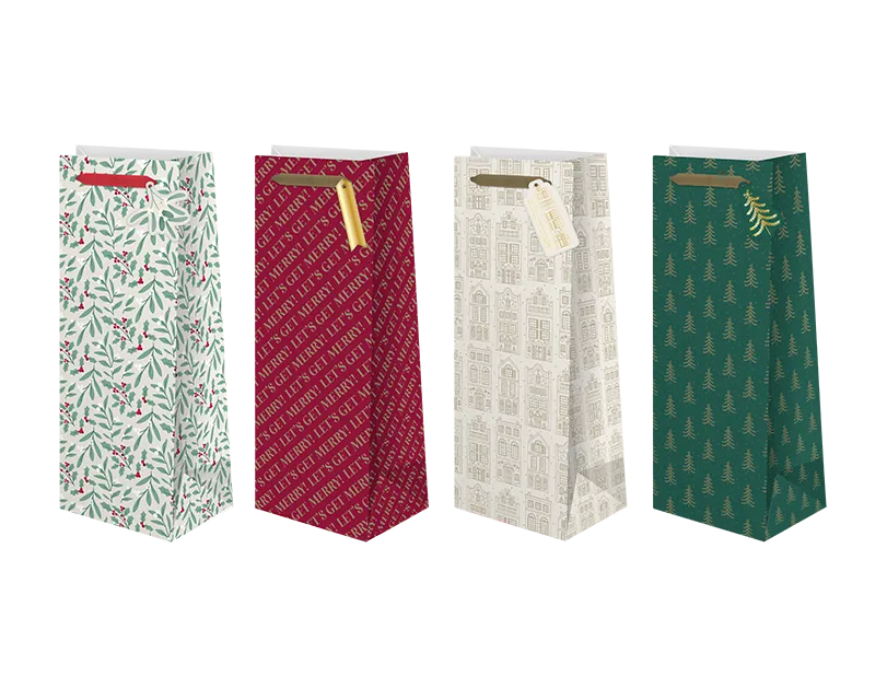 Christmas Luxury Foiled Bottle Bag