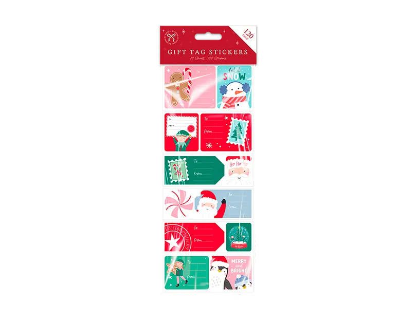 Christmas Sticky Gift Tags 120pk