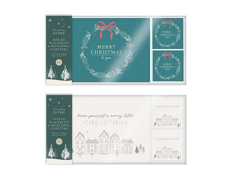 Foil LED Coasters & Placemats 4pk