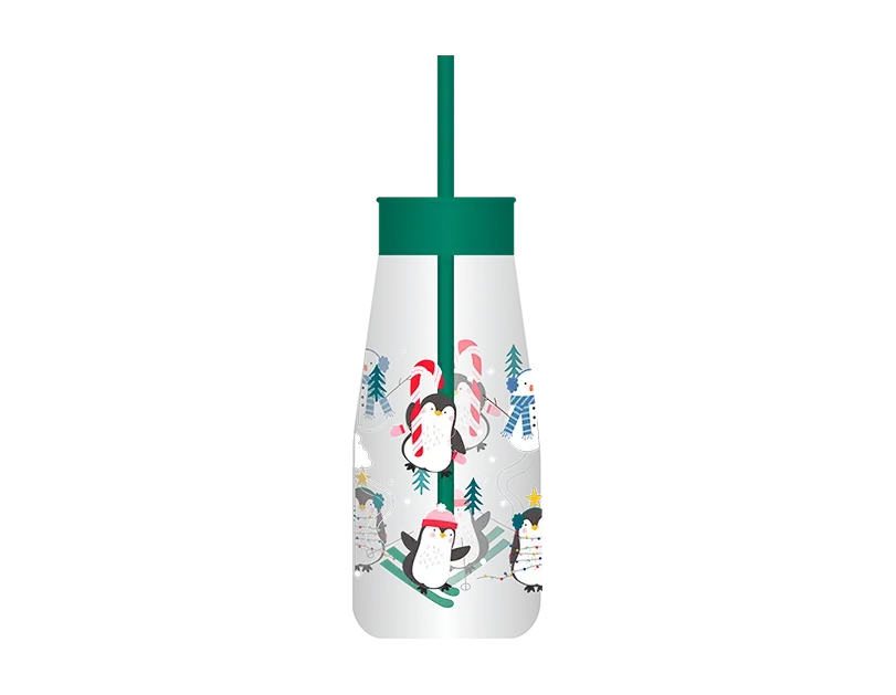 Kids Plastic Milk Jar & Straw