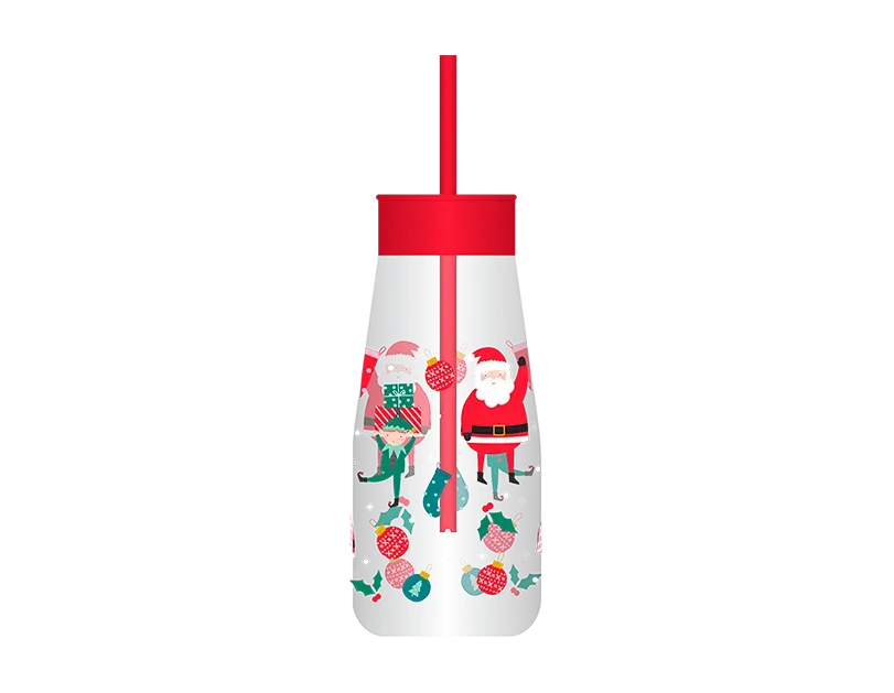 Kids Plastic Milk Jar & Straw