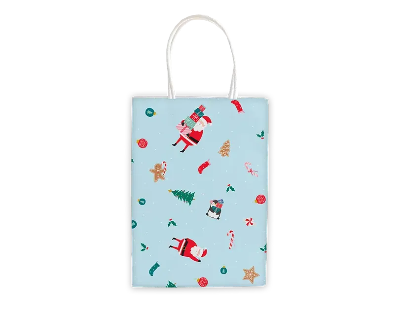 Xmas Kids Printed Paper Treat Bags 10pk