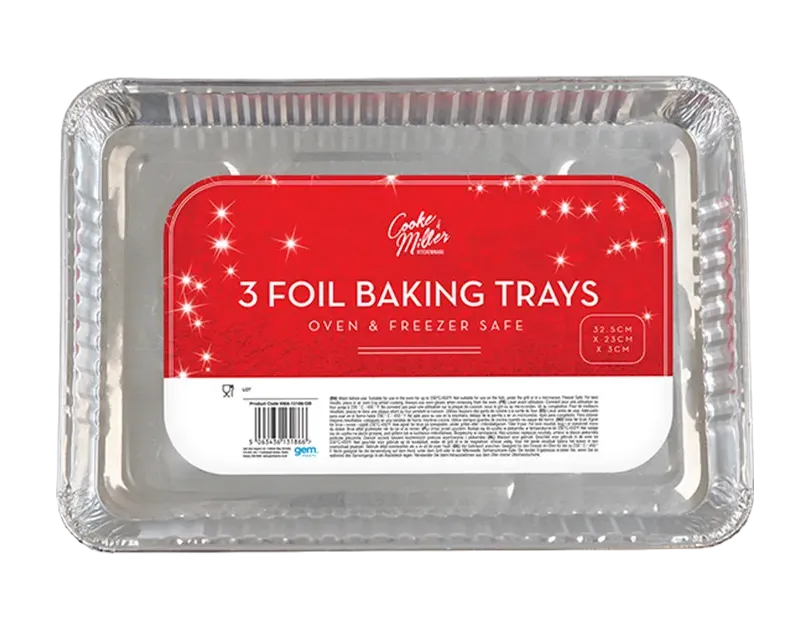 Foil Baking Trays 32.5x23x3cm 3pk