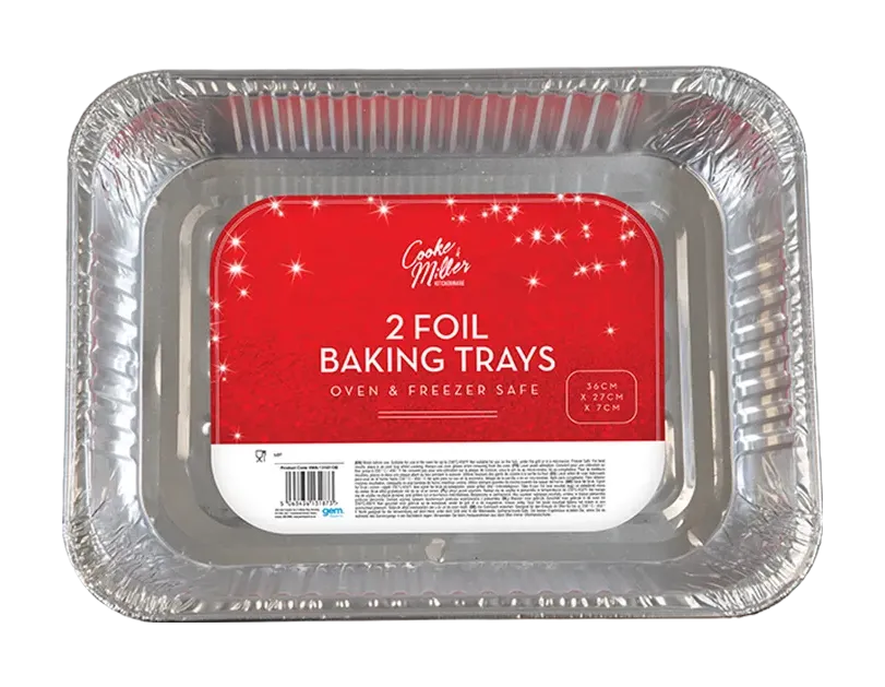 Foil Baking Trays 36x27x7cm 2pk