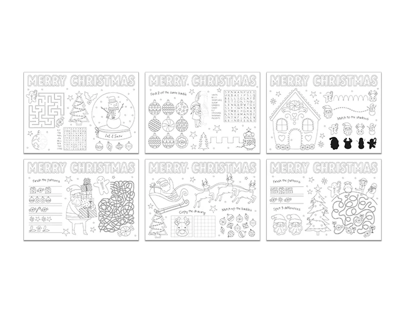 Christmas Colour In Own Placemat 6pk