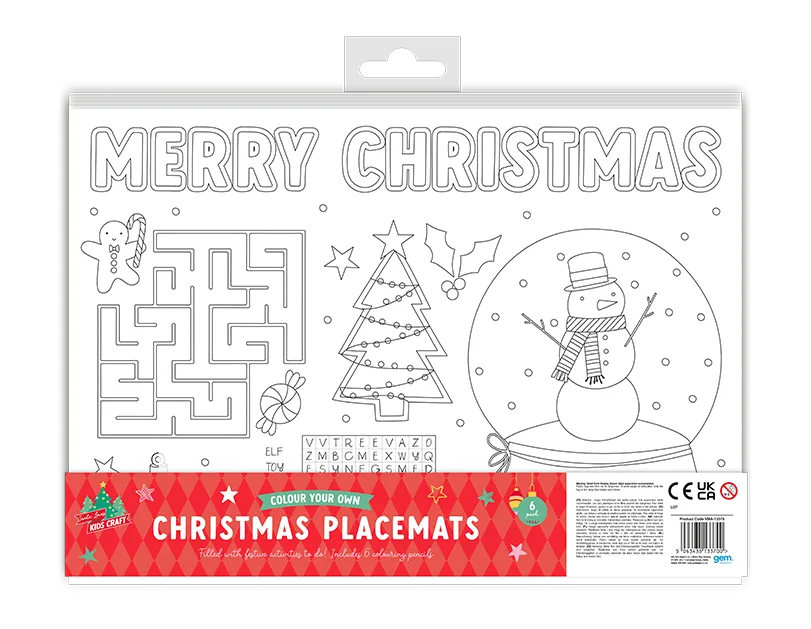 Christmas Colour In Own Placemat 6pk
