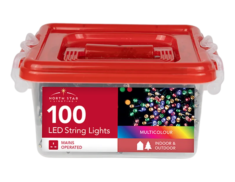100 Mains Multicolour String Lights with Storage