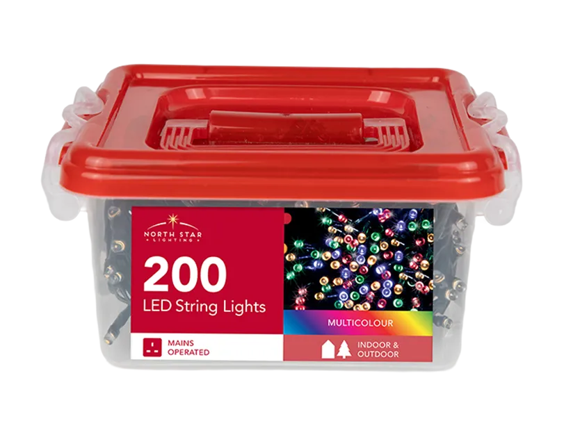 200 Mains Multicolour String Lights with Storage