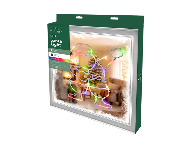 LED Battery Operated Multi-Colured Santa Light