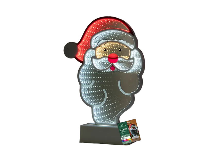 LED Battery Operated Infinity Santa Light 28cm
