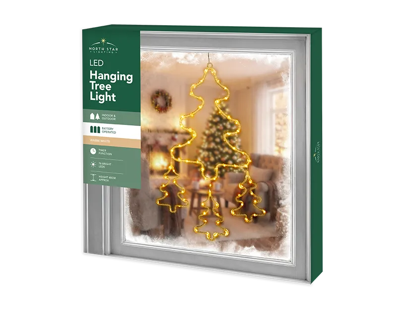 LED Battery Operated Warm White Tree Hanging Light