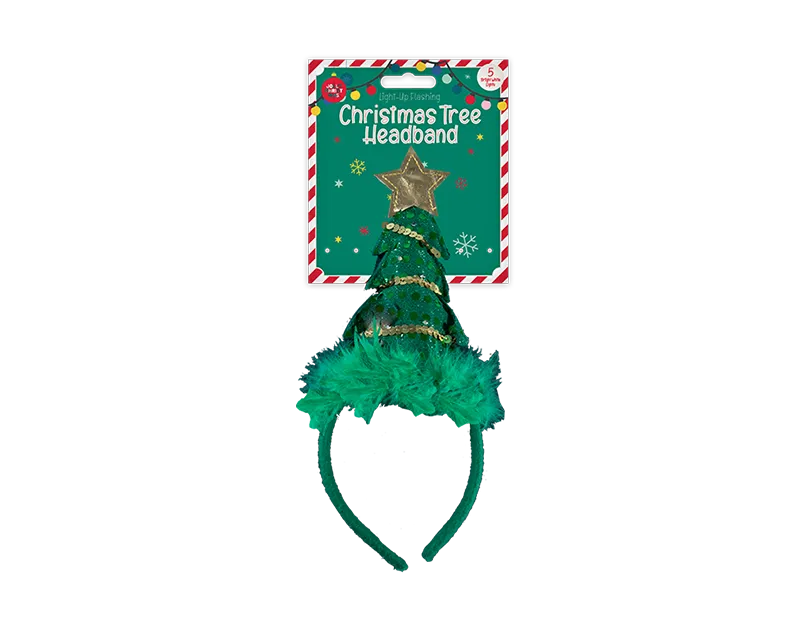 Light Up Christmas Tree Headband