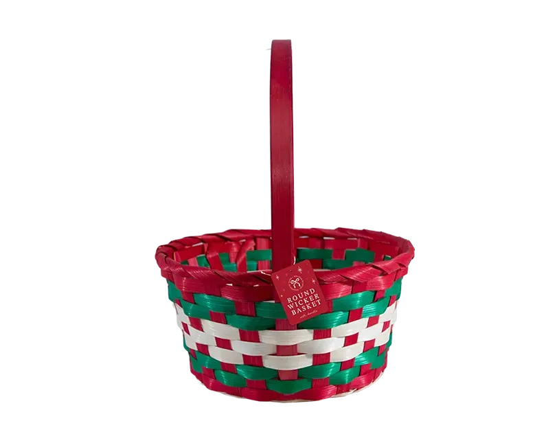 Round Wicker Basket With Handle 22cm