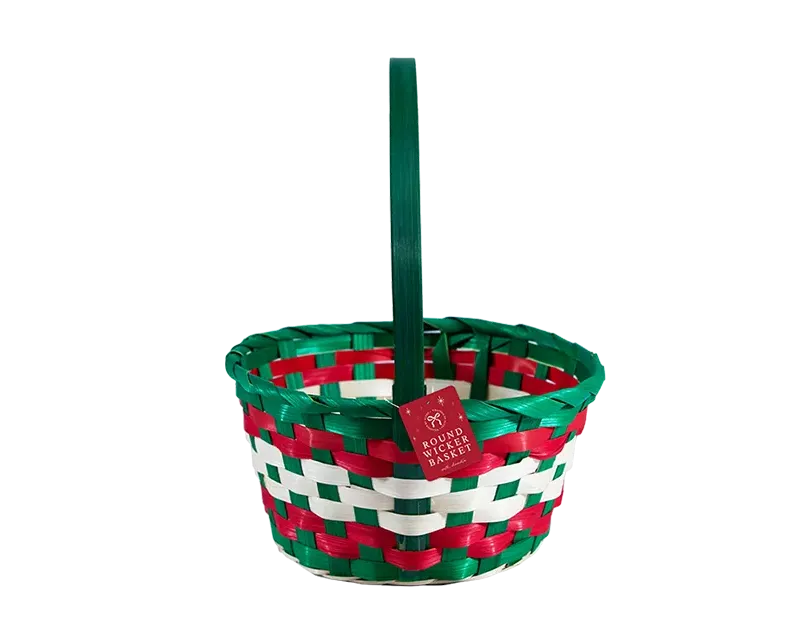 Round Wicker Basket With Handle 22cm