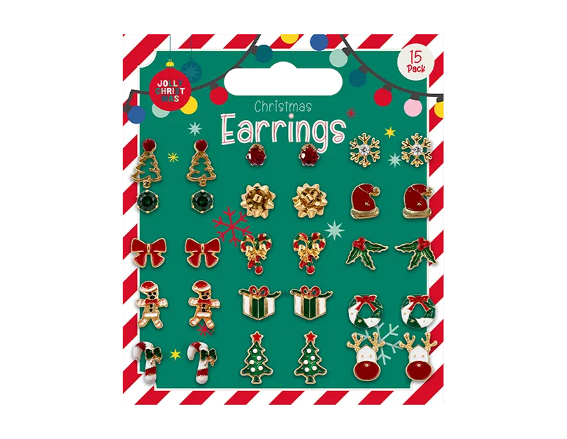 Christmas Earrings 15pk