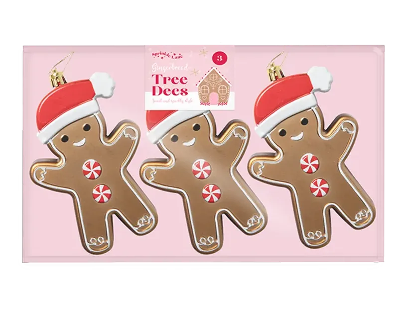 Gingerbread Tree Decorations 3pk