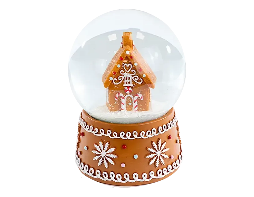 Gingerbread Christmas Snow Globe 13cm