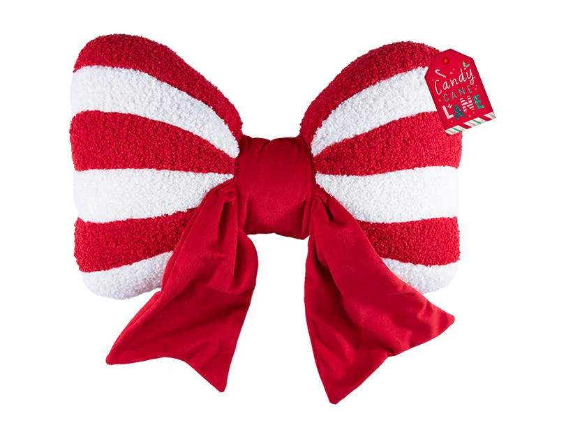 Candy Cane Bow Cushion