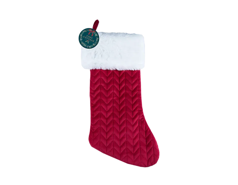 Chevron Fur Trimmed Stocking