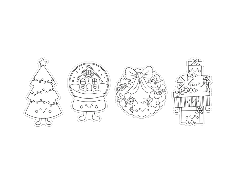 Colour Your Own Christmas Magnets 4pk