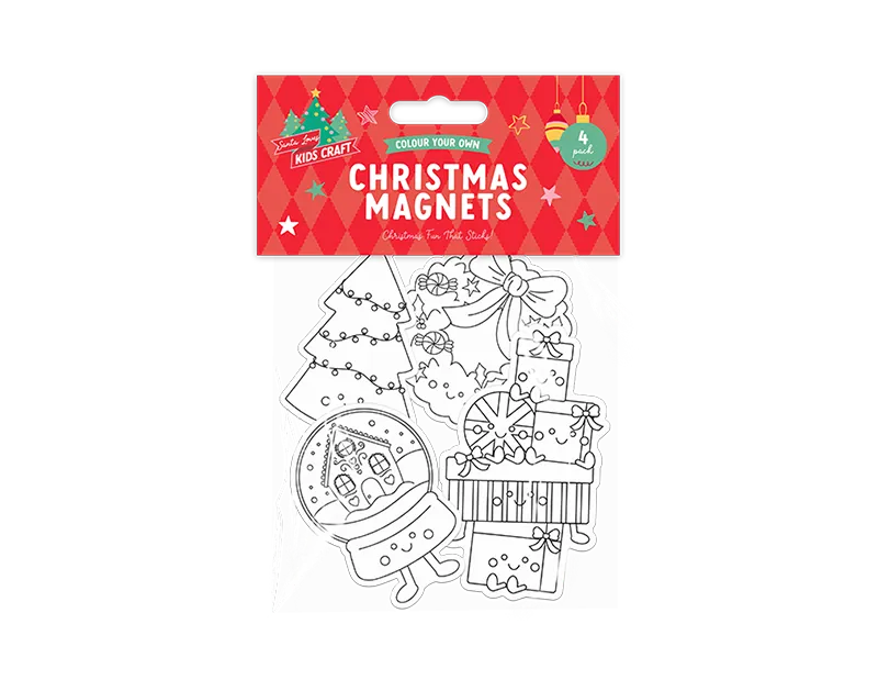 Colour Your Own Christmas Magnets 4pk
