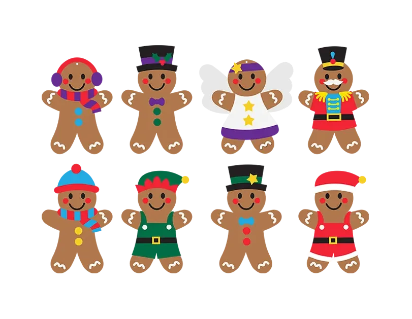 Gingerbread Dress Up Decoration Kit 8pk