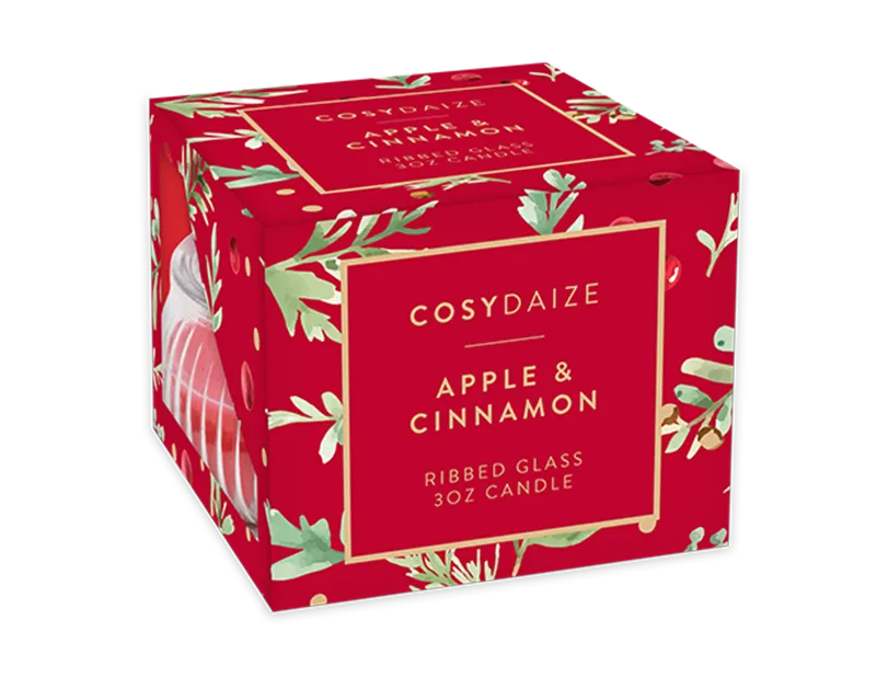 Xmas Apple & Cinnamon Glass Candle 3oz