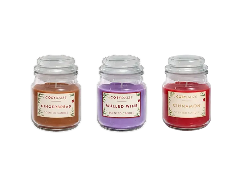 Christmas Lidded Candles 3pk 85g