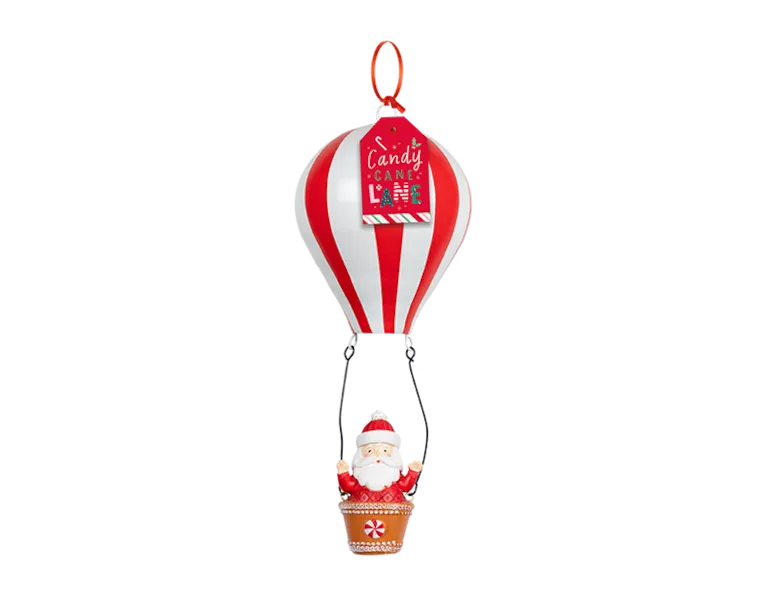 Hot Air Balloon Santa Hanging Decoration