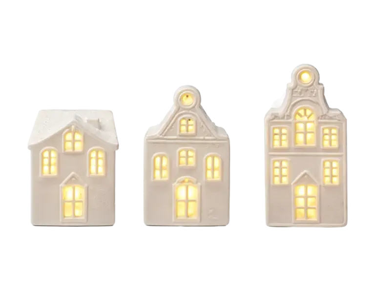 Light Up Nordic Houses 3pk