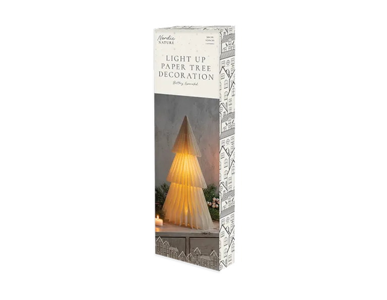 Light Up Xmas Tree Paper Decoration