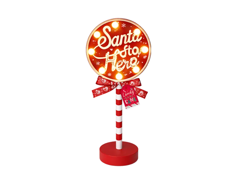 LED Santa Stop Here Sign