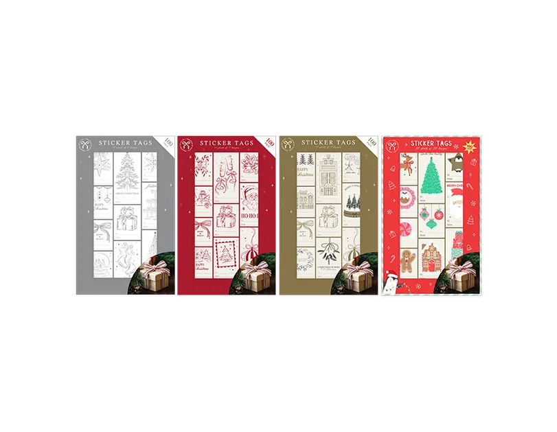 Christmas Sticker Tags 100pk