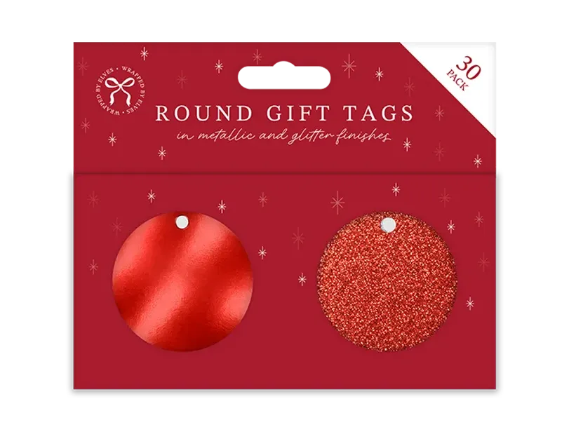 Circle Foil & Glitter Gift Tags 30pk