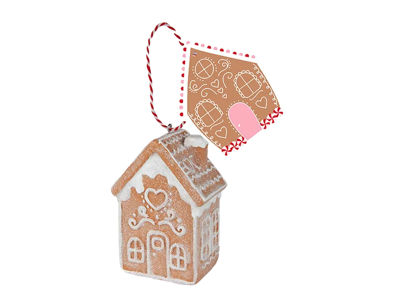Gingerbread House Heart Window Tree Decorations