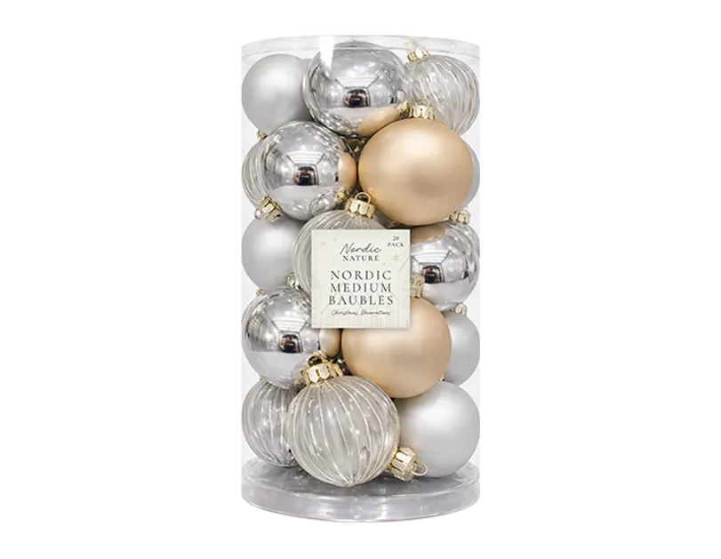 Nordic Medium Baubles 20pk