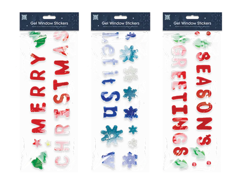 Large Xmas Gel Window Stickers
