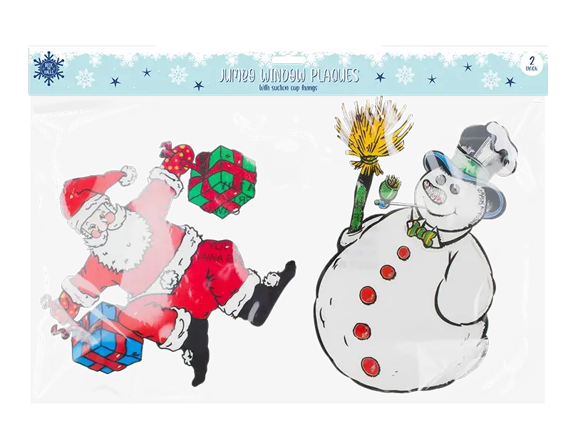 Xmas Large Window Plaques - 2 Pack